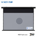 3W Series – Motorized Tension Hand-Woven Acoustic Transparent Anti-Speckle Screen | Cinematic Sound & Low-Speckle RGB Laser Performance