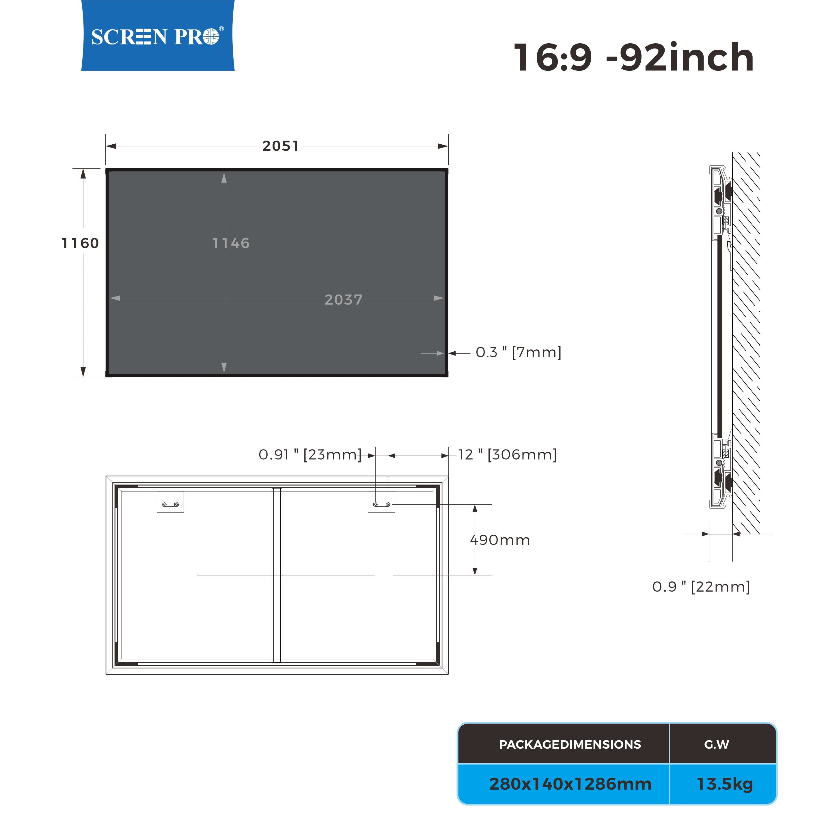 AZ Series Fixed Frame UST ALR Screen for Laser TV Projectors