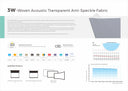 3W Woven Acoustic Transparent Anti-Speckle Projection Fabric